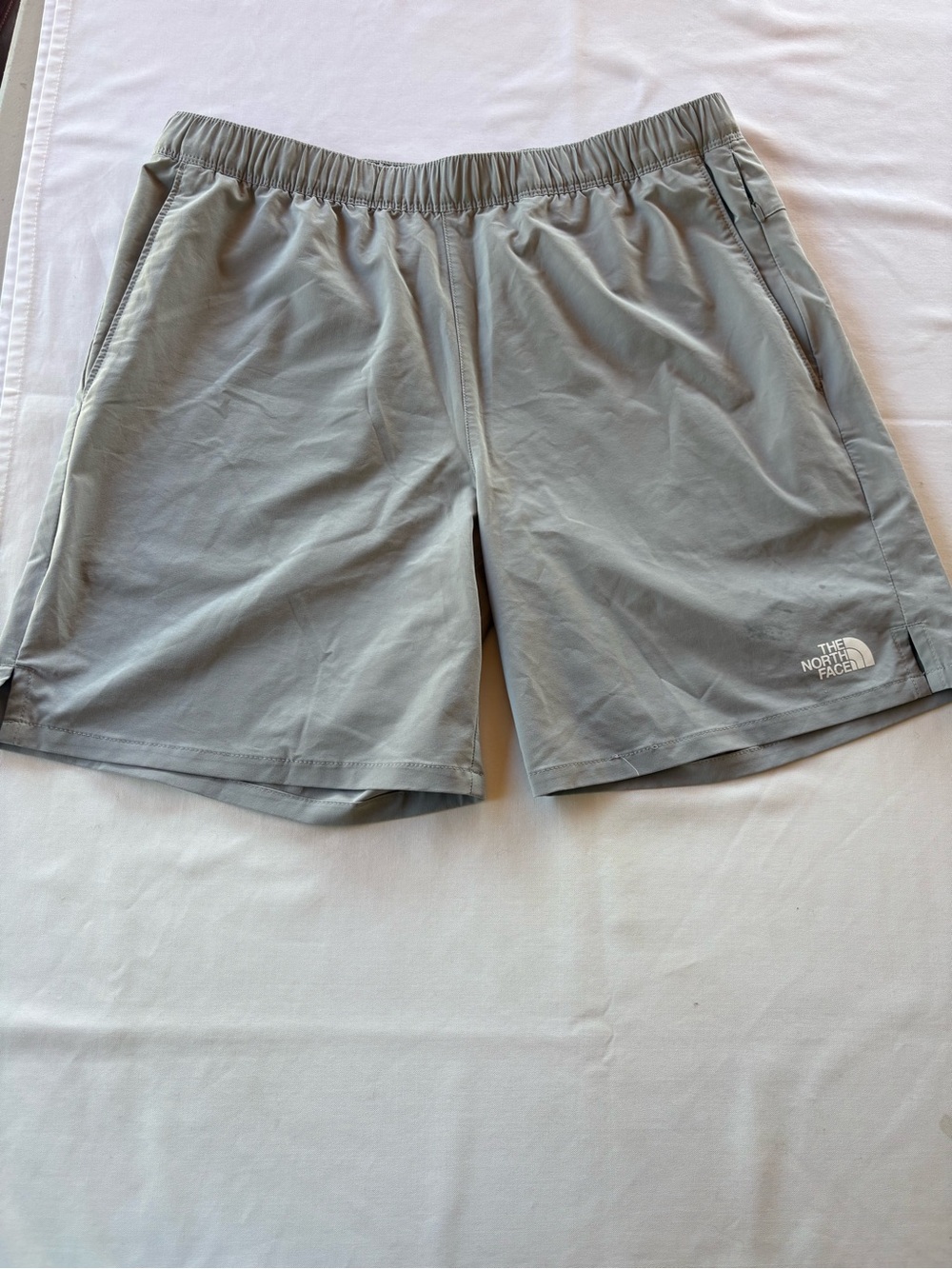The North Face Men's Gray Athletic Shorts with Logo